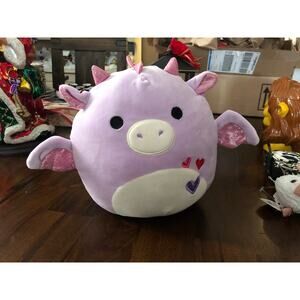 2020 Rare Valentine Hearts Squishmallow Dina Purple Dragon